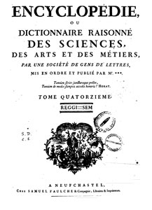 D'Alembert et Diderot, Encyclop�die (1751-1765)
