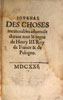 P. de l'Estoile, Journal des choses advenues durant le r�gne de Henry III (1621)