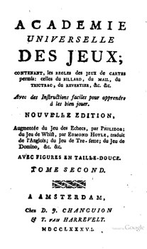 Acad�mie universelle des Jeux (1786)
